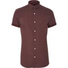 River Island Mens Polka Dot Short Sleeve Shirt