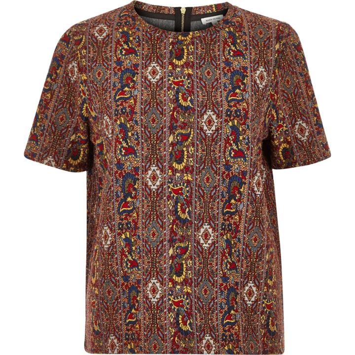 River Island Womens Tapestry Jacquard T-shirt
