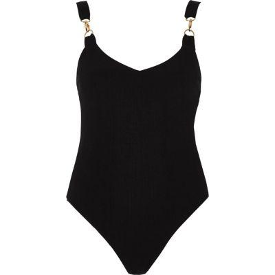 River Island Womens Rib Hardware Bodysuit