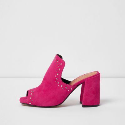 River Island Womens Suede Stud Mules