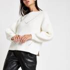 River Island Womens Luxe Puff Sleeve Knit Sweater
