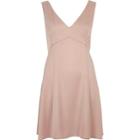 River Island Womens Blush Satin Plunge Mini Dress