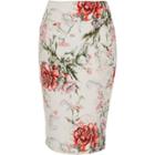 River Island Womens Floral Print Pencil Midi Skirt