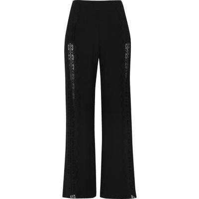 River Island Womens Lace Insert Wide Leg Pants