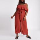River Island Womens Plus Frill Button Maxi Cami Dress