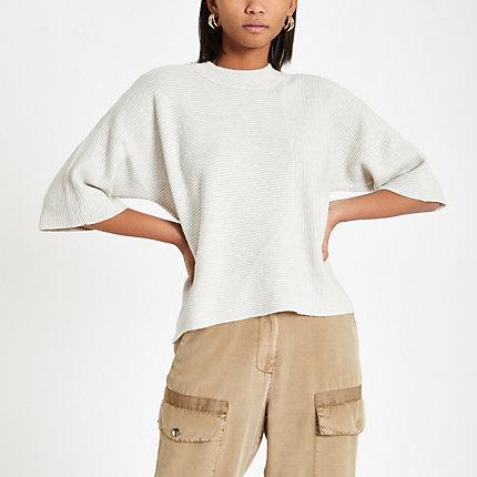 River Island Womens Flare Sleeve Knit T-shirt