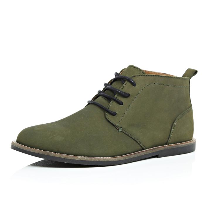 River Island Mensdark Nubuck Lace Up Desert Boots