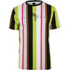 River Island Mens Neon Stripe Slim Fit T-shirt