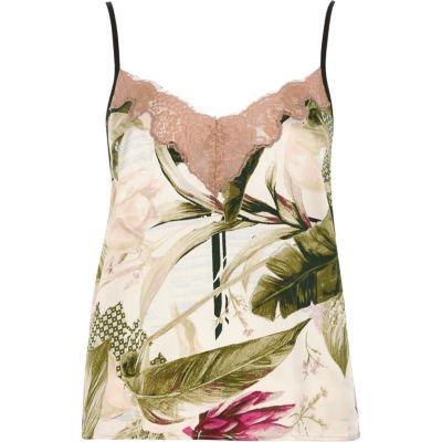 River Island Womens Tropical Lace Pajama Cami Top