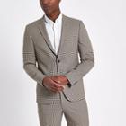 River Island Mens Skinny Fit Dogstooth Check Suit Jacket