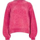 River Island Womens Chenille Knit Balloon Sleeve Jumper