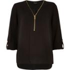 River Island Womens Zip-up Neck Blouse