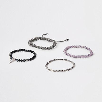River Island Mens Bead And Rope Bracelet Pack