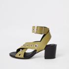 River Island Womens Leather Eyelet Sandals