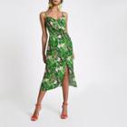 River Island Womens Leaf Print Cami Slip Midi Dress