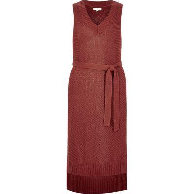 River Island Womens Rust Knit Sleeveless Tunic