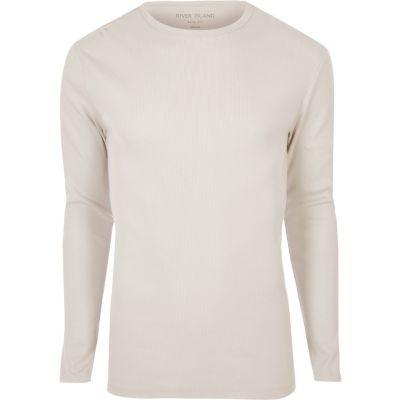 River Island Mens Big And Tall Rib Long Sleeve T-shirt