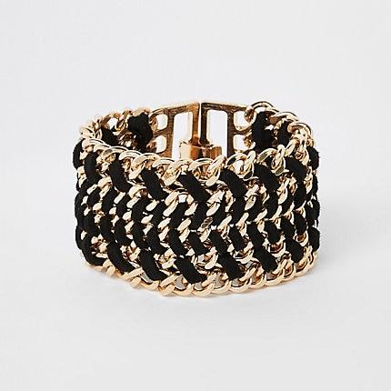 River Island Womens Gold Color Thread Clasp Bracelet