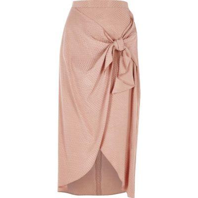 River Island Womens Tie Waist Midi Skirt