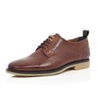 River Island Mensbrown Leather Perforated Crepe Sole Shoes