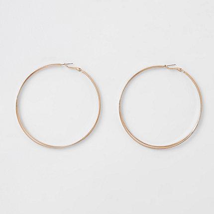 River Island Womens Gold Tone Interlinked Hoop Earrings