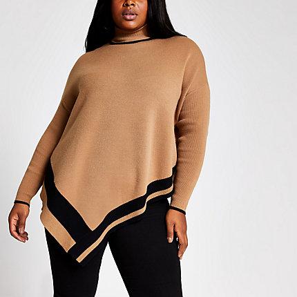 River Island Womens Plus High Neck Cape Jumper