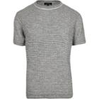 River Island Mensgrey Knitted Short Sleeve Jumper