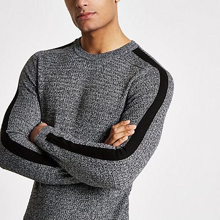 River Island Mens Muscle Fit Cable Knit Sweater