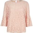 River Island Womens Lace Bell Sleeve Top
