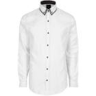 River Island Mens Big And Tall White Double Collar Shirt