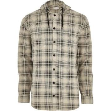 River Island Mensbig & Tall Hooded Check Shirt