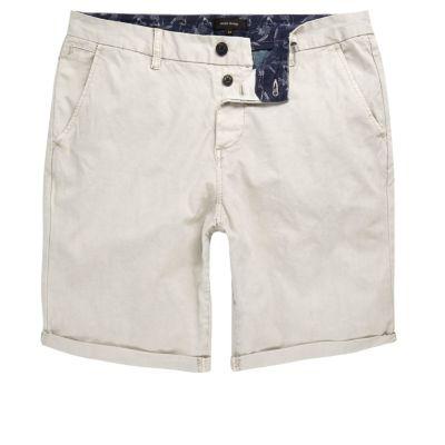 River Island Mens Grey Slim Fit Chino Shorts