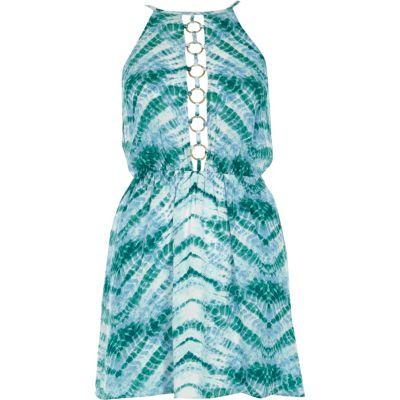 River Island Womens Tie Dye Ring Halterneck Beach Dress