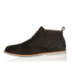 River Island Mensblack Nubuck Leather Lace-up Boots