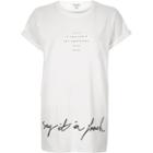 River Island Womens White French Slogan Oversized T-shirt