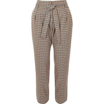 River Island Womens Petite Checked Tapered Pants