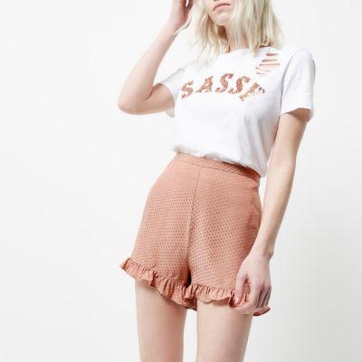 River Island Womens Petite Frill Hem Shorts