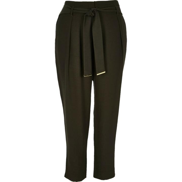 River Island Womens Soft Tie Waist Cigarette Pants