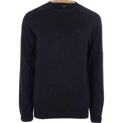 River Island Mens Embroidered Crew Neck Jumper