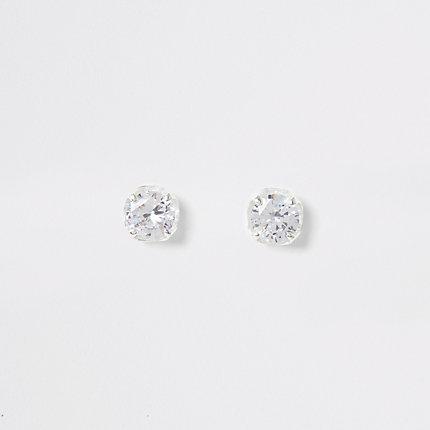 River Island Womens Silver Colour Cubic Zirconia Stud Earrings