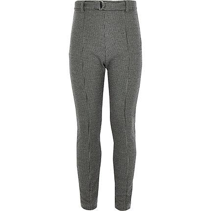 River Island Girls Check Belted Leggings