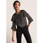 River Island Womens Sequin Embellished Frill Sleeve Top