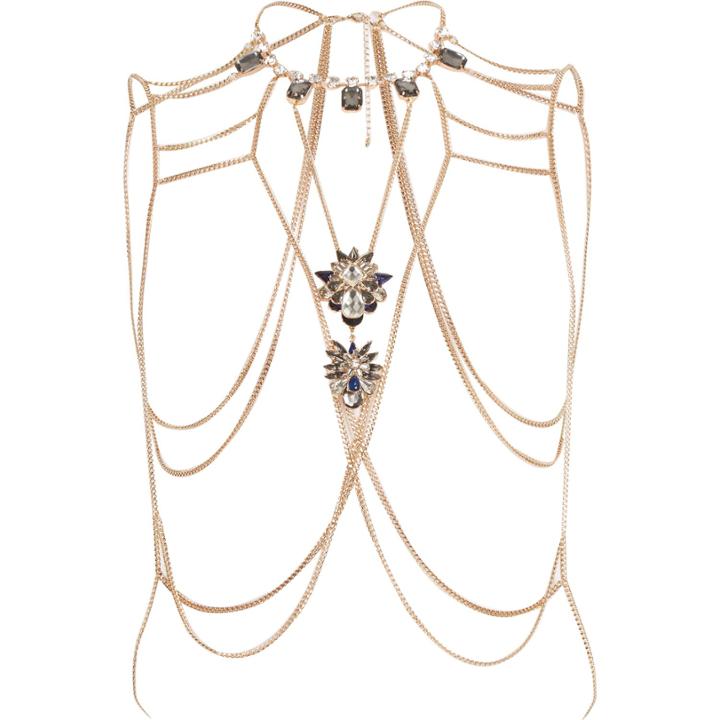 River Island Womens Gold Tone Chain Jewel Body Harness