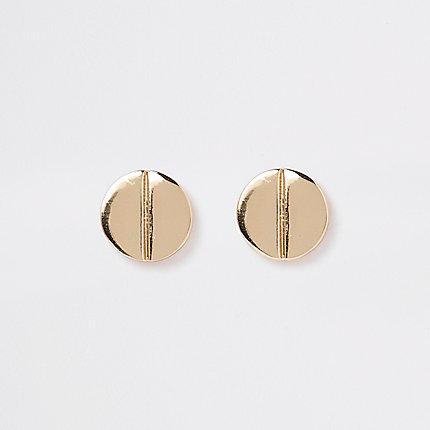 River Island Womens Gold Plated Split Stud Earrings