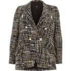 River Island Womens Plus Boucle Double-breasted Jacket
