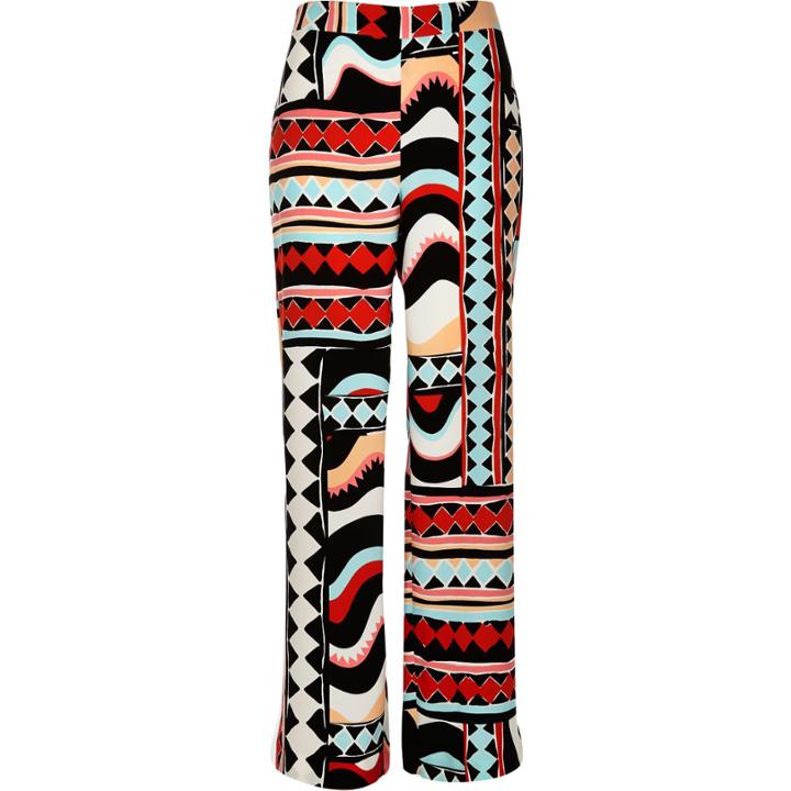 River Island Womens Print Wide Leg Pants