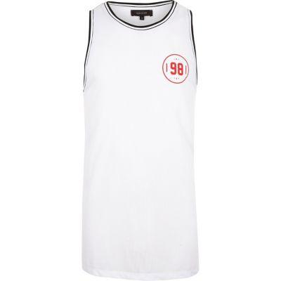 River Island Mens White Number Print Meshk