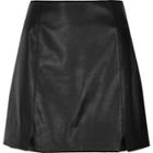 River Island Womens Faux Leather Notch Front Mini Skirt