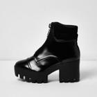 River Island Womens Patent Chunky Platform Boots