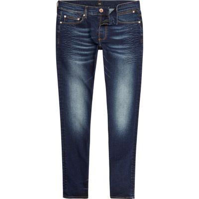 River Island Mens Sid Creased Skinny Jeans